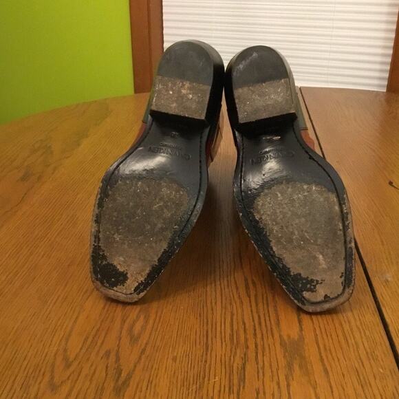 Calvin Klein 205W39NYC × Raf Simons Red Leather Gray Stripe Western Cowboy Boots - Picture 7 of 7